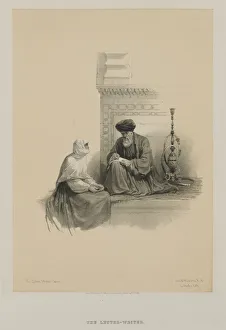 1806 1885 Prints: Egypt and Nubia, Volume III: The Letter-Writer, Cairo, 1849. Creator: Louis Haghe (British