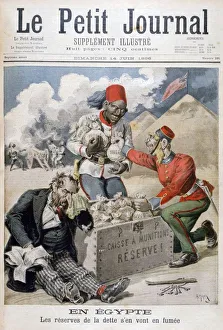 In Egypt: The Reserves of the Debt Going up in Smoke, 1896. Artist: Henri Meyer