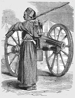 Field Gun Prints: Egyptian Artilleryman, 1854. Creator: Unknown