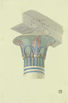 Egyptian capital with architrave, 1829. Creator: Friedrich Maximilian Hessemer