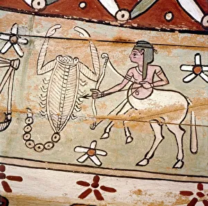 Sagittarius Gallery: Egyptian coffin detail of Zodiac Signs Scorpio and Sagittarius, 2nd century