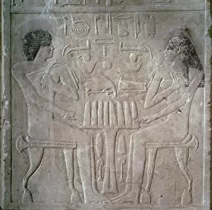 Egyptian funerary stele of a Royal Priest and his wife