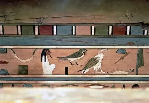 Al Minya Gallery: Egyptian Hieroglyphs on inner wall of coffin of steward, Seni, El Bersha, Egypt, c2000 BC