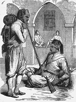 Musket Prints: Egyptian Infantry, 1854. Creator: Unknown