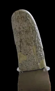 Hippo Prints: Egyptian ivory handle of a dagger