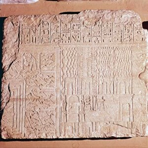 Egyptian Limestone Relief with scenes of Fields and Storehouses