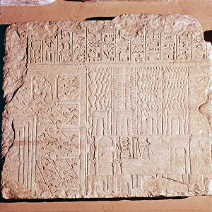 Egyptian Limestone Relief with scenes of Fields and Storehouses Egyptian Limestone Relief with scenes of Fields and Storehouses