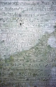 Egyptian limestone stele with hieratic script