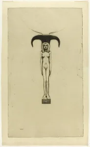 Dy Cameron Prints: An Egyptian Mirror, 1909. Creator: David Young Cameron