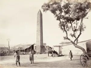 Panorama Prints: Egyptian Obelisk, Cleopatras Needle, in Alexandria, Egypt, ca. 1870