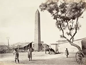Alexandria Egypt Collection: Egyptian Obelisk, Cleopatras Needle, in Alexandria, Egypt, ca. 1870