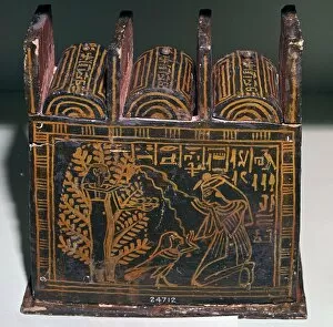 Deceased Gallery: Egyptian painted shabti-box of Anhai