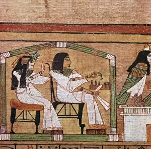 Detail from an Egyptian papyrus showing a game of draughts