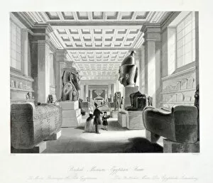 William Radclyffe Collection: The Egyptian Room, British Museum, Holborn, London, c1840. Artist: William Radclyffe