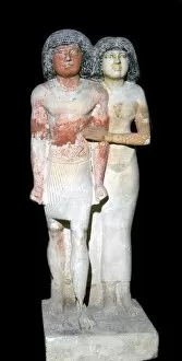 Arms Linked Gallery: Egyptian sculpture of a man and his wife