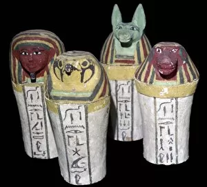 Storage Gallery: Egyptian set of four canopic jars