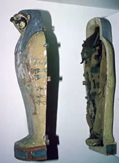 Osiris Gallery: Egyptian small falcon-headed wooden coffin