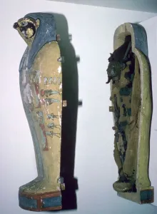 Osiris Gallery: Egyptian small falcon-headed wooden coffin