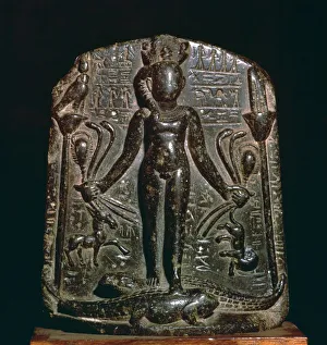 Scorpion Gallery: Egyptian stele showing the infant Horus, 4th century