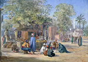 Egyptian Village, 1869. Artist: Henry Pilleau