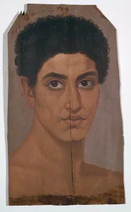 Brown Eyes Prints: Egyptian wax portrait of a young man, 2nd century
