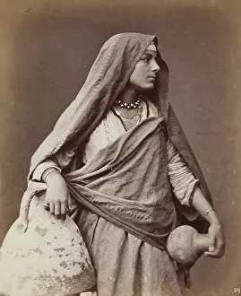 Water Jar Prints: Egyptian Woman, 1876. Creator: Carlo Naya