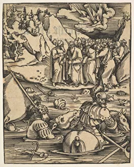 Baldung Grien Hans Gallery: The Egyptians Crossing the Red Sea, from Das Buch Granatapfel, 1511