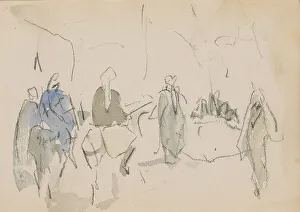 Bauer Marius Prints: Egyptians on donkeys, 1919. Creator: Marius Bauer