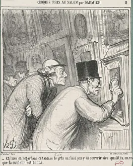 Salon Prints: Eh! bien en regardant ce tableau, 19th century. Creator: Honore Daumier