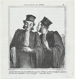 Success Prints: Eh bien, mon cher, vous avez perdu... 1864. Creator: Honore Daumier