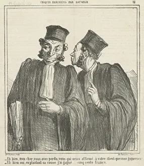 Affluent Prints: Eh bien, mon cher, vous avez perdu... 1864. Creator: Honore Daumier