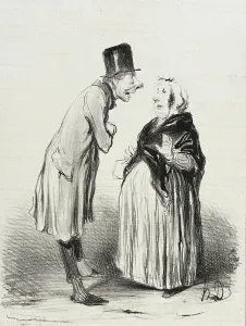 Neighbour Prints: Eh bien oui! C'est comme je vous le dis, la petite... 1840. Creator: Honore Daumier