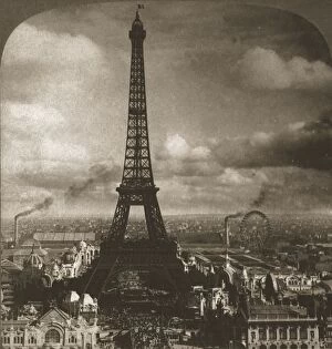 Eiffel Tower, 300 meters high, across the Seine from the Trocadero, Paris, France, 1901