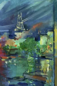 Korovin Prints: The Eiffel Tower at Night, 1924