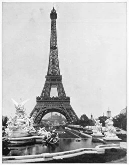 Eiffel Tower, Paris, late 19th century.Artist: John L Stoddard