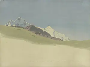 Sloped Prints: Eiger, Monch and Jungfrau, 1856. Creator: Carl Theodor Reiffenstein