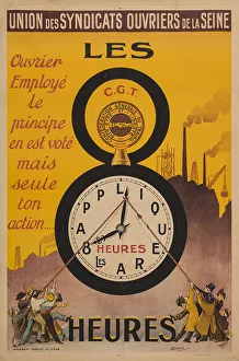 Historyposter And Graphic Design Prints: Eight-hour day, 1919. Creator: Doumenq, Félix (1879-1934)