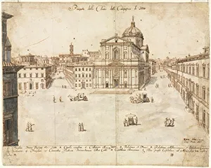 Lievin Cruyl Flemish Prints: Eighteen Views of Rome: The Church of the Gesu, 1665. Creator: Lievin Cruyl (Flemish, c