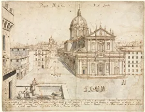 Lievin Cruyl Flemish Prints: Eighteen Views of Rome: The Church of SantIgnazio, 1665. Creator: Lievin Cruyl (Flemish, c