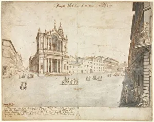 Lievin Cruyl Flemish Prints: Eighteen Views of Rome: Santa Maria in Via Lata, 1665. Creator: Lievin Cruyl (Flemish, c