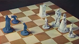 Eighteenth-Century Chessmen in Blue and White Stoneware, 1948