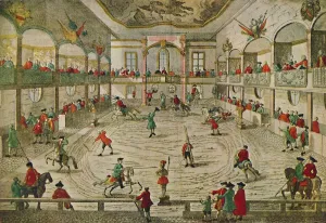 Circuses And Music Halls Gallery: An Eighteenth-Century Riding School, Showing the Transition to the Circus Ring, 1942