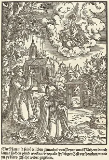 Miracles Prints: Ein Man mit seine eelicheu gemachel... c. 1503. Creator: Master of the Legend Scenes