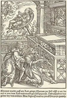 Firework Prints: Ein man wardt auff ain Rad... c. 1503. Creator: Master of the Legend Scenes