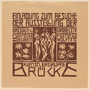 Kirchner Ernst Prints: Einladung... Ausstellung der Kuenstlergruppe Brücke