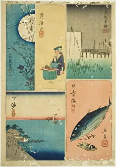 Oban Harimaze Prints: Eitai Bridge, Nihon Bridge, Susaki