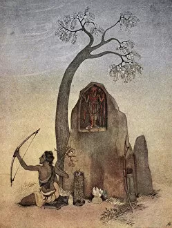 Hindu Collection: Ekalavya, 1913. Artist: Nandalal Bose