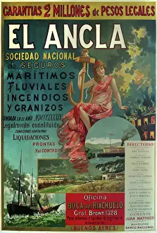 Insurance Prints: El Ancla Seguros Sociedad Nacional, 1900-1905. Creator: Simonetti, Cesare (1862-1912)
