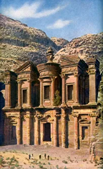 Jordanian Prints: El Deir (the Monastery), Petra, Jordan, c1924