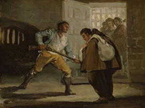 Friar Gallery: El Maragato Threatens Friar Pedro de Zaldivia with His Gun, c. 1806